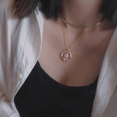 Rose Pink Queen Conch Pearl Necklace - House Of Pearls
